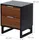 Relaxdays Nachtschrank mit 2 Schubladen 41,5 x 33 x 18 cm Braun/Schwarz