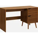 sweeek - Schreibtisch mit 2 Schubladen mit Holzdekor - Nussbaumlook - Braun