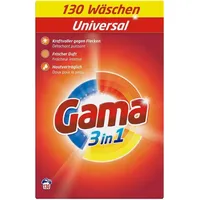 GAMA Waschmittel 3in1 Pulver Universal/Regular 7,80kg, 130WL/ Packung