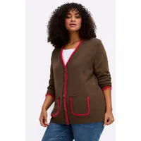 Sheego Strickjacke in schoko-kirsche | Gr.: 40-42