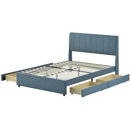 AUTOLOCK Polsterbett 140 x 200 cm Blau