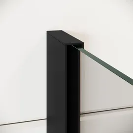 Badplaats Florida Walk-In-Dusche 40 x 200 cm Schwarz Sicherheitsglas