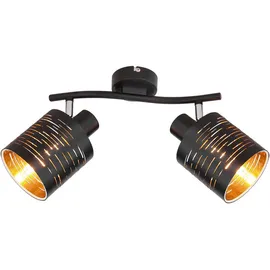 GLOBO Tunno 2X E14 Led schwarz/gold Metall