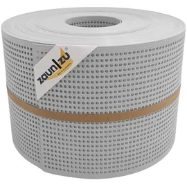 zaunzu® Sichtschutzstreifen Rille Gelocht 50 x 19 cm Lichtgrau PP 2 St.