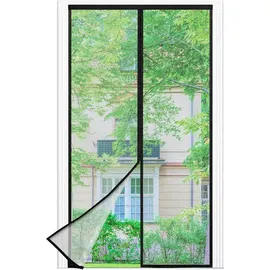 luxuskollektion Fliegengitter Balkontür Magnet Klettband ohne Bohren 80*220cm Schwarz