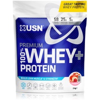 USN 100% Whey Strawberry 2kg: Premium Whey Protein Whey Isolate Proteinpulvermischung für Muskelaufbau und -pflege