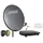 Schwaiger Satellitenschüssel Komplettset I Ø 60 cm Stahl Offset Antenne in anthrazit I Inkl. sonnengeschütztes Single LNB, HD SAT-Receiver mit Fernbedienung & Koaxialkabel I Digital HD Empfang