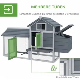 PawHut Hühnerstall 150,5 x 54 x 87 cm grau