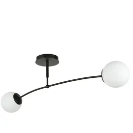 Licht-Erlebnisse Kugel Deckenlampe 2-flammig schwarz, weiß, Glas, Metall