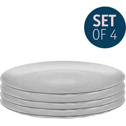 Speiseteller KOZIOL "CLUB PLATE", grau, B:26cm H:1,8cm L:26cm, Kunststoff, Speiseteller, recycelbar, CO2 neutrale Produktion, Kunststoff, Ø 26 cm
