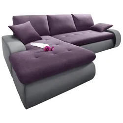 Ecksofa TRENDMANUFAKTUR "Indie, L-Form", lila (grau, brombeer), B:246cm H:86cm T:155cm, Sofas, wahlweise XL oder XXL