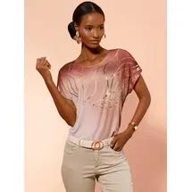 CREATION L Druck-Shirt in ecru-papaya-bedruckt | Gr.: 36