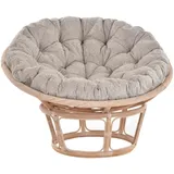 Papasansessel XXL mit Kissen Papasan Natur Rattan Liegesessel (Vintage Weiss)