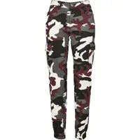 URBAN CLASSICS Ladies High Waist Camo Cargo Pants in Camouflage, Größe 28