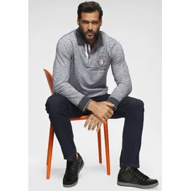 MAN'S WORLD Langarm-Poloshirt blau 4XL