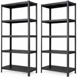 Albatros Schwerlastregal Metall 180x90x40 cm schwarz 5 verstellbare Ablagen