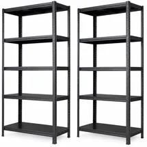 Albatros Schwerlastregal Metall 180x90x40 cm schwarz 5 verstellbare Ablagen