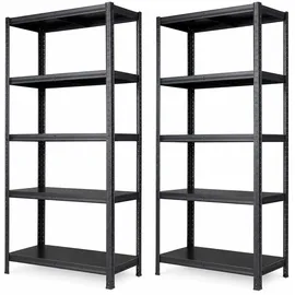 Albatros Schwerlastregal Metall 180x90x40 cm schwarz 5 verstellbare Ablagen