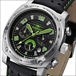 FIREFOX  - CHRONOGRAPH BATTLESHIP - schwarz grün / 43 MM