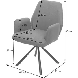 MCW Esszimmerstuhl H71 Stoff grau-braun
