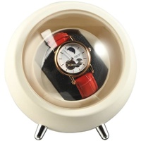 Automatische Uhrenbeweger Box, Uhrengehäuse mit leisem Motor, Single Uhrenbeweger Watch Winder, 2 Rotationsmodi, Batteriebetrieb / USB-ladeanschluss für Automatikuhren Mechanischen Uhrenaufzug (Weiß)