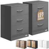 CASARIA Nachttisch Eloise 2er-Set Anthrazit 54x39x28cm