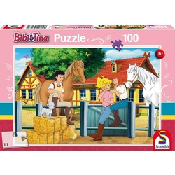 Schmidt Spiele Puzzle 100 Teile Kinder Puzzle Bibi & Tina Auf dem Martinshof 56187, 100 Puzzleteile
