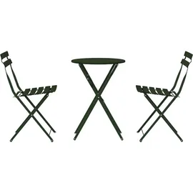 vidaXL Klapp Bistro Set 3 pcs Dunkelgrün Stahl