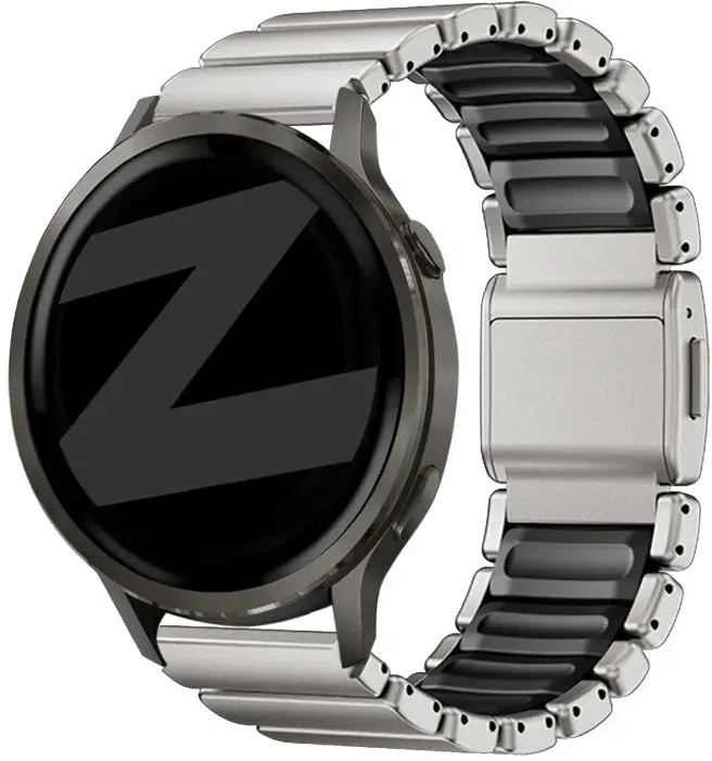 Bandz Xiaomi Redmi Watch 5 Active Armband Titan 'Hybrid' für Xiaomi Redmi Watch 5 Active - Titan/schwarz - Magnetischer Verschluss