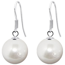 LÖB Perlenohrringe Damen Ohrringe 925 Silber Hängend Tropfen Perlen Perlenohrringe Weiß (Geschenke für Frauen zum Geburtstag Weihnachten Weihnachtsgeschenke), Ohrhänger Perle Anhänger Rund Kurz Klein Einfach Brautschmuck Braut silberfarben