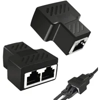 Jaimela 2 Pack LAN Splitter Verteiler, RJ45 LAN Splitter,