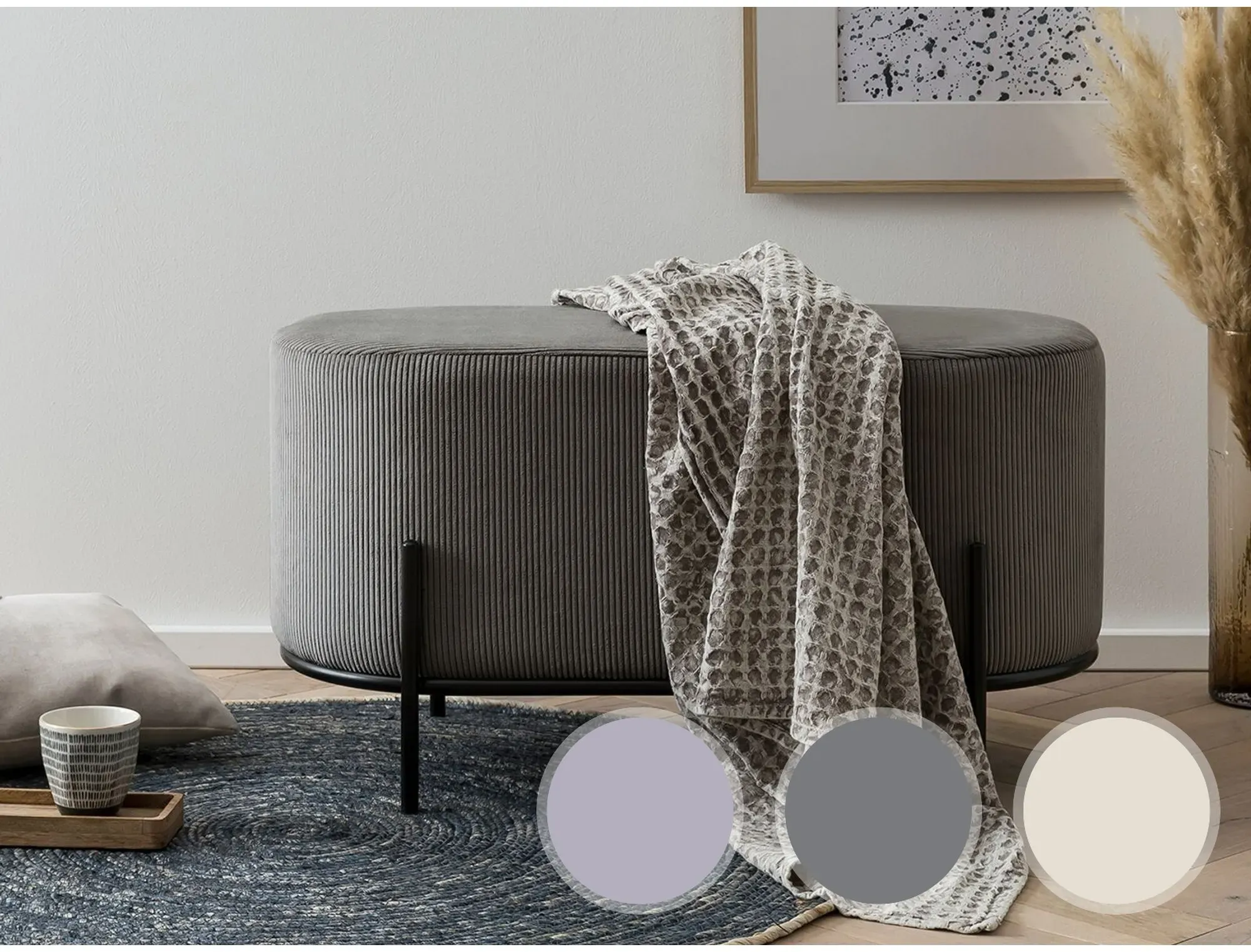 SalesFever »Ottie« Sitzpouf Cord  – erhältlich in 3 Farben