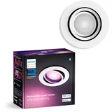 Philips Hue White & Color Ambiance Centura runde Einbauspots 1-er Pack, dimmbare Deckenlampen für das Hue Lichtsystem mit 16 Mio. Farben, smarte Lichtsteuerung über Sprache und App, weiß