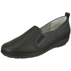 Slipper NATURAL FEET "Clara", Damen, Gr. 39, schwarz, Leder, elegant, Schuhe, mit weitem Fußbett
