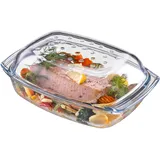 Kadax Glasbräter, Auflaufform mit Deckel aus hitzebeständigem Glas 4.1l
