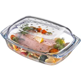 Kadax Glasbräter, Auflaufform mit Deckel aus hitzebeständigem Glas 4.1l