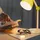 Relaxdays Schreibtischlampe, verstellbare Retro Tischlampe, Holz, Metall, E14 Fassung, Leselampe, 45,5 x 14,5 cm, gelb