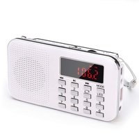 PRUNUS L-218AM Portables Mini Radio AM(MW)/UKW FM/TF Card/USB/MP3, 1200mAh Akku. Geschäfte und Sendestationen [NUR automatisch].