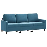 vidaXL 3-Sitzer-Sofa Blau 180 cm Samt