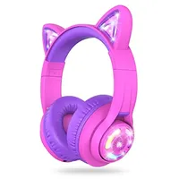  iClever Bluetooth verstellbare Lautstärkeregler Kinder Kopfhörer Hot Pink 