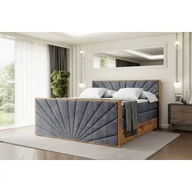 altdecor Boxspringbett 180 x 200 cm H3 Grau