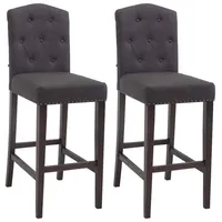 CLP 2er Set Barhocker Louise mit Stoffbezug I Barstuhl