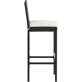 vidaXL Barhocker mit Kissen 6 Stk. Schwarz Poly Rattan