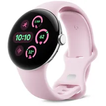 Google Pixel Watch 3 41 mm Bluetooth polished silver Sportarmband rose quartz