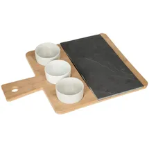 SECRET DE GOURMET - Aperitif Set, aus Schiefer Bambus