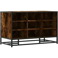 VidaXL Schuhbank Räuchereiche 84x40x53,5 cm Holzwerkstoff und Metall