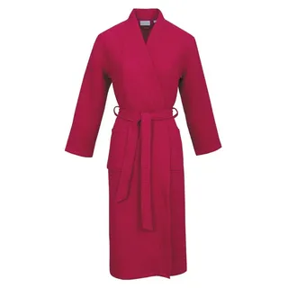 Carl Ross Unisex-Bademantel 25100, Langform, Baumwolle, Kimono-Kragen, Gürtel, Waffelpique rot XL