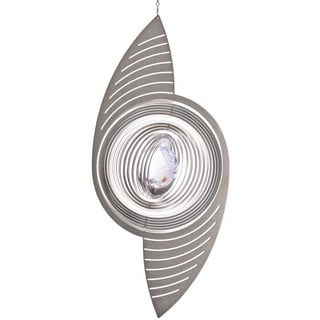 ILLUMINO Windspiel Edelstahl Windspiel Pina -L mit glasklarer 50mm Glaskugel Metall