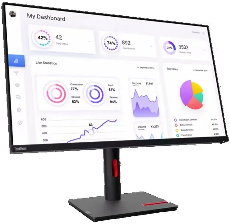 Lenovo Lenovo ThinkVision T32p-30, LED-Monitor, LED-Monitor (3840 x 2160 Pixel px) schwarz