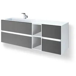 Pelipal Waschtischunterschrank Parma600 Dekor Grau, Weiß Grau /
